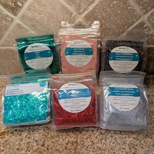 Holographic Glitter Set - Green, Red, Blue, Silver
